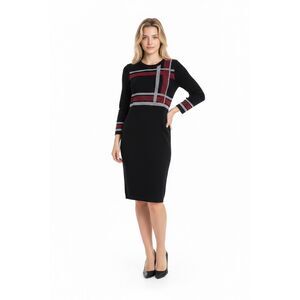 Studio One Sweater Dress Sz M Red/Black/White NWT